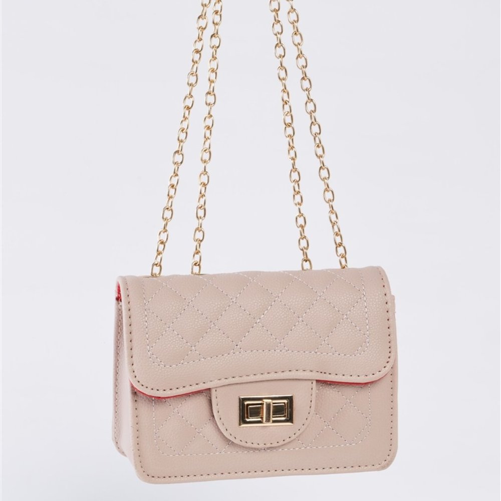 Modern Touch Twist Latch Quilted Leather Bag